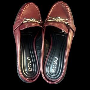BCBG Burgundy Shoes with Gold Detail